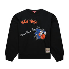 New York Knicks Women's Hardwood Classics Home Team Pullover Sweatshirt - Black sale