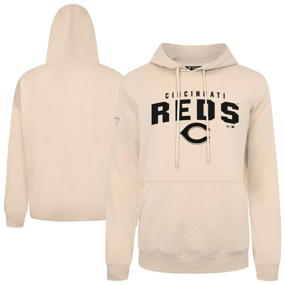 Cincinnati Reds Levelwear Podium Team Arch Pullover Hoodie Khaki
