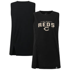 Cincinnati Reds Levelwear Women's Influx Team Arch Tank Top Black