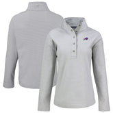 Buffalo Bills Cutter & Buck Women's Hunts Point Eco Half-Snap Sweatshirt - Gray discount