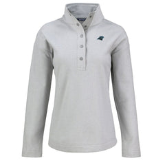 Carolina Panthers Cutter & Buck Women's Hunts Point Eco Half-Snap Sweatshirt - Gray online