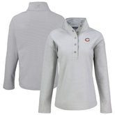 Chicago Bears Cutter & Buck Women's Hunts Point Eco Half-Snap Sweatshirt - Gray on sale