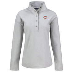 Chicago Bears Cutter & Buck Women's Hunts Point Eco Half-Snap Sweatshirt - Gray on sale
