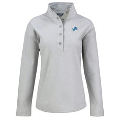 Detroit Lions Cutter & Buck Women's Hunts Point Eco Half-Snap Sweatshirt - Gray online