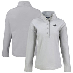 Detroit Lions Cutter & Buck Women's Hunts Point Eco Half-Snap Sweatshirt - Gray online