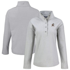 Cleveland Browns Cutter & Buck Women's Hunts Point Eco Half-Snap Sweatshirt - Gray on sale