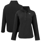 Denver Broncos Cutter & Buck Women's Hunts Point Eco Half-Snap Sweatshirt - Black for sale