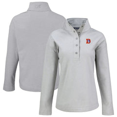 Denver Broncos Cutter & Buck Women's Hunts Point Eco Half-Snap Sweatshirt - Gray online
