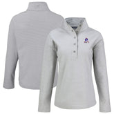 New England Patriots Cutter & Buck Women's Hunts Point Eco Half-Snap Sweatshirt - Gray online