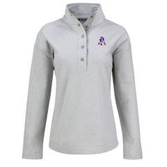 New England Patriots Cutter & Buck Women's Hunts Point Eco Half-Snap Sweatshirt - Gray online