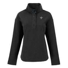 New Orleans Saints Cutter & Buck Women's Hunts Point Eco Half-Snap Sweatshirt - Black online