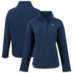 Los Angeles Chargers Cutter & Buck Women's Hunts Point Eco Half-Snap Sweatshirt - Navy for sale