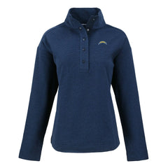 Los Angeles Chargers Cutter & Buck Women's Hunts Point Eco Half-Snap Sweatshirt - Navy for sale