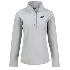 Philadelphia Eagles Cutter & Buck Women's Hunts Point Eco Half-Snap Sweatshirt - Gray cheap