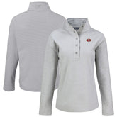 San Francisco 49ers Cutter & Buck Women's Hunts Point Eco Half-Snap Sweatshirt - Gray for sale