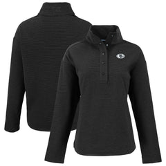 San Francisco 49ers Cutter & Buck Women's Hunts Point Eco Half-Snap Sweatshirt - Black online