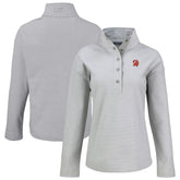Tampa Bay Buccaneers Cutter & Buck Women's Hunts Point Eco Half-Snap Sweatshirt - Gray on sale