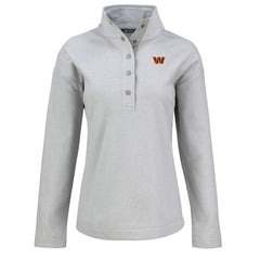 Washington Commanders Cutter & Buck Women's Hunts Point Eco Half-Snap Sweatshirt - Gray discount