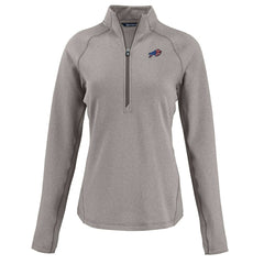 Buffalo Bills Cutter & Buck Women's Americana Peshastin Eco Fleece Recycled Tri-Blend Raglan Half-Zip Jacket - Heather Gray discount