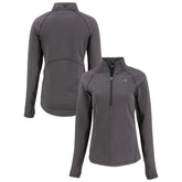 Carolina Panthers Cutter & Buck Women's Peshastin Eco Fleece Recycled Tri-Blend Raglan Half-Zip Jacket - Heather Black discount