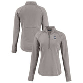 Indianapolis Colts Cutter & Buck Women's Peshastin Eco Fleece Recycled Tri-Blend Raglan Half-Zip Jacket - Heather Gray on sale