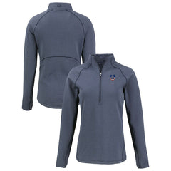 Indianapolis Colts Cutter & Buck Women's Americana Peshastin Eco Fleece Recycled Tri-Blend Raglan Half-Zip Jacket - Heather Navy outlet