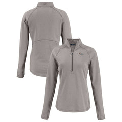 Denver Broncos Cutter & Buck Women's Peshastin Eco Fleece Recycled Tri-Blend Raglan Half-Zip Jacket - Heather Gray outlet