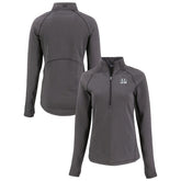 Cincinnati Bengals Cutter & Buck Women's Peshastin Eco Fleece Recycled Tri-Blend Raglan Half-Zip Jacket - Heather Black sale