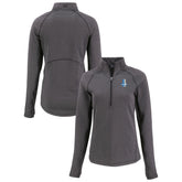 Detroit Lions Cutter & Buck Women's Peshastin Eco Fleece Recycled Tri-Blend Raglan Half-Zip Jacket - Heather Black outlet