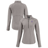 New England Patriots Cutter & Buck Women's Peshastin Eco Fleece Recycled Tri-Blend Raglan Half-Zip Jacket - Heather Gray on sale