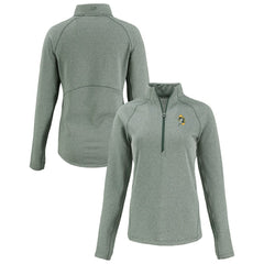 Green Bay Packers Cutter & Buck Women's Peshastin Eco Fleece Recycled Tri-Blend Raglan Half-Zip Jacket - Heather Green on sale