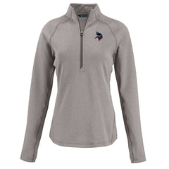 Minnesota Vikings Cutter & Buck Women's Americana Peshastin Eco Fleece Recycled Tri-Blend Raglan Half-Zip Jacket - Heather Gray online