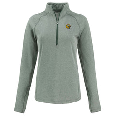 Green Bay Packers Cutter & Buck Women's Peshastin Eco Fleece Recycled Tri-Blend Raglan Half-Zip Jacket - Heather Green for sale