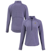 Minnesota Vikings Cutter & Buck Women's Peshastin Eco Fleece Recycled Tri-Blend Raglan Half-Zip Jacket - Heather Purple online