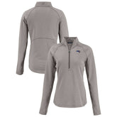 New England Patriots Cutter & Buck Women's Americana Peshastin Eco Fleece Recycled Tri-Blend Raglan Half-Zip Jacket - Heather Gray on sale
