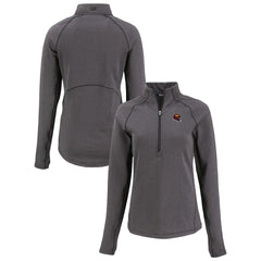 Washington Commanders Cutter & Buck Women's Peshastin Eco Fleece Recycled Tri-Blend Raglan Half-Zip Jacket - Heather Black on sale