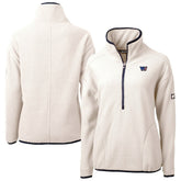 Washington Commanders Cutter & Buck Women's Americana Cascade Eco Sherpa Fleece Half-Zip Jacket - Oatmeal cheap