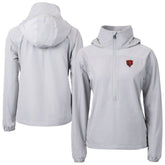 Chicago Bears Cutter & Buck Women's Charter Eco Recycled Half-Zip Hooded Anorak Jacket - Gray for sale