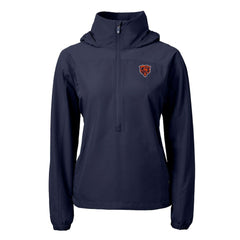 Chicago Bears Cutter & Buck Women's Charter Eco Recycled Half-Zip Hooded Anorak Jacket - Navy discount