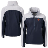 Chicago Bears Cutter & Buck Women's Charter Eco Recycled Half-Zip Hooded Anorak Jacket - Navy sale