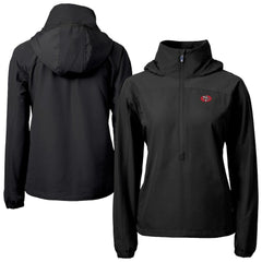 San Francisco 49ers Cutter & Buck Women's Charter Eco Recycled Half-Zip Hooded Anorak Jacket - Black outlet