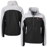 San Francisco 49ers Cutter & Buck Women's Charter Eco Recycled Half-Zip Hooded Anorak Jacket - Black sale