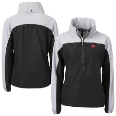 San Francisco 49ers Cutter & Buck Women's Charter Eco Recycled Half-Zip Hooded Anorak Jacket - Black sale