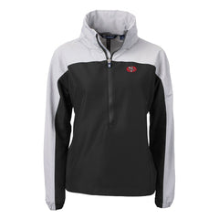 San Francisco 49ers Cutter & Buck Women's Charter Eco Recycled Half-Zip Hooded Anorak Jacket - Black sale