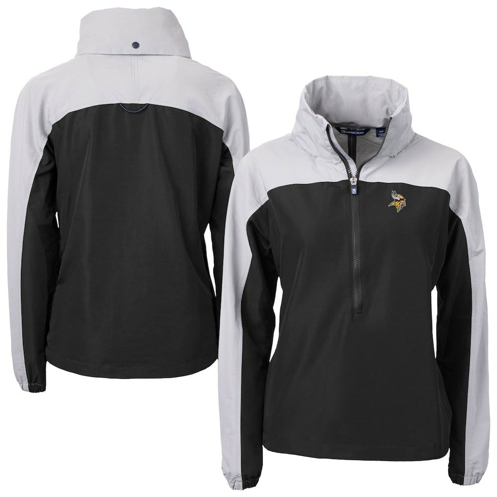 Minnesota Vikings Cutter & Buck Women's Charter Eco Recycled Half-Zip Hooded Anorak Jacket - Black discount