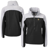 Minnesota Vikings Cutter & Buck Women's Charter Eco Recycled Half-Zip Hooded Anorak Jacket - Black discount