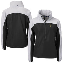 Minnesota Vikings Cutter & Buck Women's Charter Eco Recycled Half-Zip Hooded Anorak Jacket - Black discount