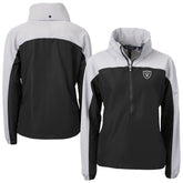 Las Vegas Raiders Cutter & Buck Women's Charter Eco Recycled Half-Zip Hooded Anorak Jacket - Black online