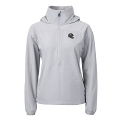 Tampa Bay Buccaneers Cutter & Buck Women's Charter Eco Recycled Half-Zip Hooded Anorak Jacket - Gray for sale