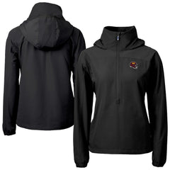 Washington Commanders Cutter & Buck Women's Charter Eco Recycled Half-Zip Hooded Anorak Jacket - Black cheap
